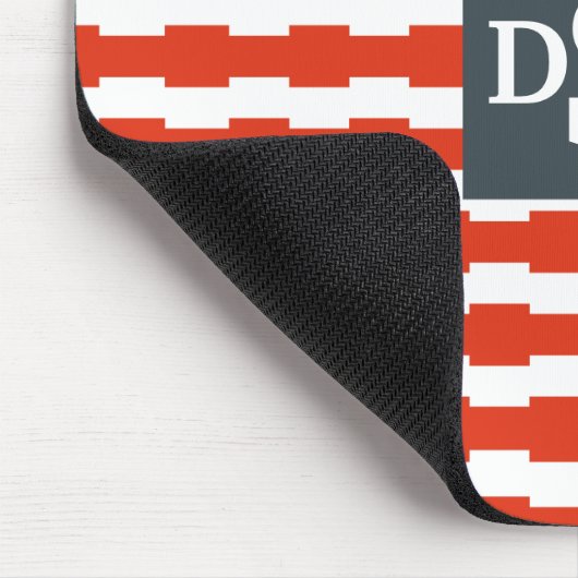 Monogramm Boxstripe Muster Mousepad (Ecke)