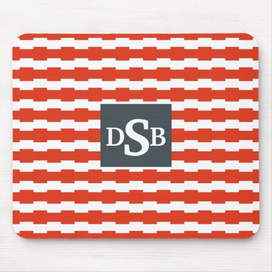 Monogramm Boxstripe Muster Mousepad (Vorne)