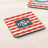 Monogramm Boxstripe Muster Untersetzer (Linke Seite)