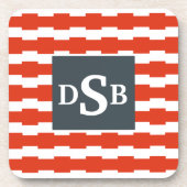 Monogramm Boxstripe Muster Untersetzer (Vorderseite)