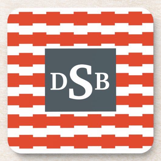 Monogramm Boxstripe Muster Untersetzer (Vorderseite)