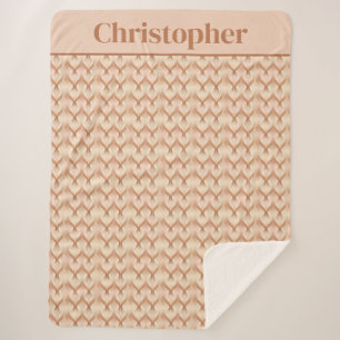 Monogramm Braun Beige Creme Neutrale Farben Sherpadecke