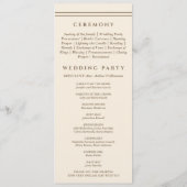 Monogramm Braun Creme Christliches Hochzeitsprogra Programm (Rückseite)