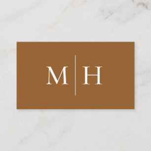 Monogramm braun für Minimalistische Initiallinien Visitenkarte