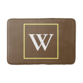 Monogramm Braun Gelb Weiß Badematte (Vorderseite)