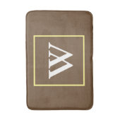 Monogramm Braun Gelb Weiß Badematte (Vorderseite Vertikal)