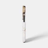 Monogramm Braun Gold Marmor Luxus Abstract Design iPhone Hülle (Linke Seite)