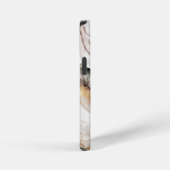 Monogramm Braun Gold Marmor Luxus Abstract Design iPhone Hülle (Rechte Seite)