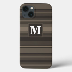 Monogramm braune Streifen Case-Mate iPhone-Hülle iPhone Hülle