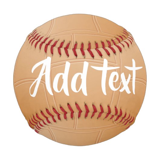 Monogramm braunes Leder texturiert Baseball (Vorderseite)