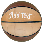 Monogramm braunes Leder texturiert Basketball (Vorderseite)