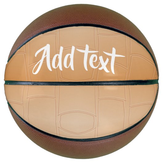 Monogramm braunes Leder texturiert Basketball (Vorderseite)