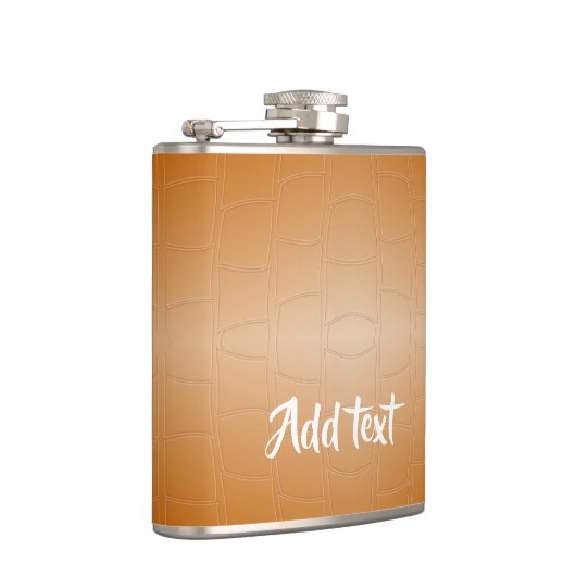 Monogramm braunes Leder texturiert Flachmann (Rechts)