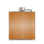 Monogramm braunes Leder texturiert Flachmann (Rückseite)