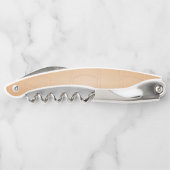 Monogramm braunes Leder texturiert Kellnermesser (Rückseite)