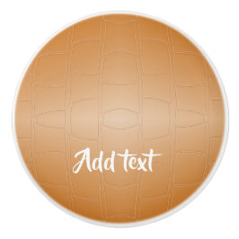 Monogramm braunes Leder texturiert Keramikknauf