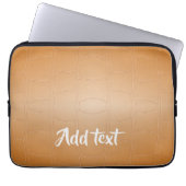 Monogramm braunes Leder texturiert Laptopschutzhülle (Vorderseite)