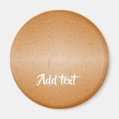 Monogramm braunes Leder texturiert Magnet (Vorne)