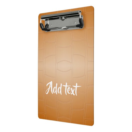 Monogramm braunes Leder texturiert Mini Klemmbrett (Gewinkelt2)