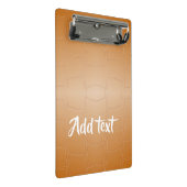 Monogramm braunes Leder texturiert Mini Klemmbrett (Schrägansicht)