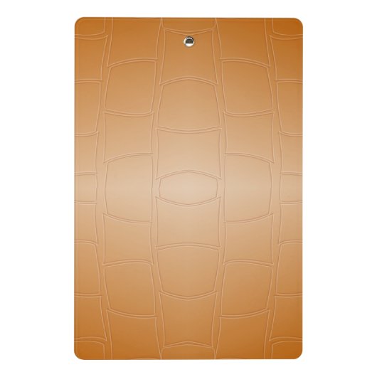 Monogramm braunes Leder texturiert Mini Klemmbrett (Rückseite)