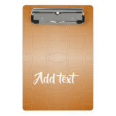 Monogramm braunes Leder texturiert Mini Klemmbrett (Vorderseite)