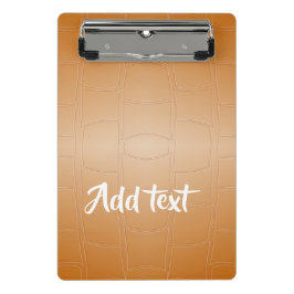 Monogramm braunes Leder texturiert Mini Klemmbrett