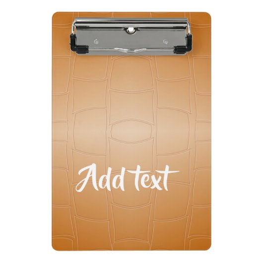 Monogramm braunes Leder texturiert Mini Klemmbrett (Vorderseite)