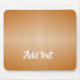 Monogramm braunes Leder texturiert Mousepad