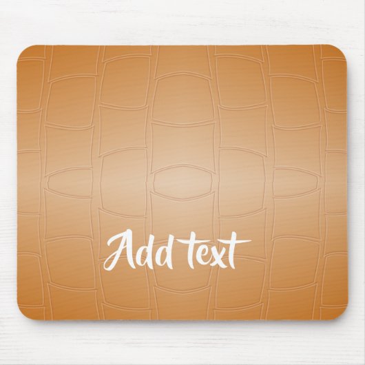 Monogramm braunes Leder texturiert Mousepad (Vorne)