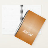 Monogramm braunes Leder texturiert Planer (Anzeige)