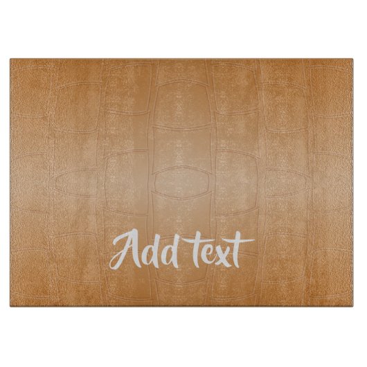 Monogramm braunes Leder texturiert Schneidebrett (Vorderseite)