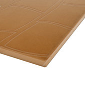 Monogramm braunes Leder texturiert Schneidebrett (Ecke)