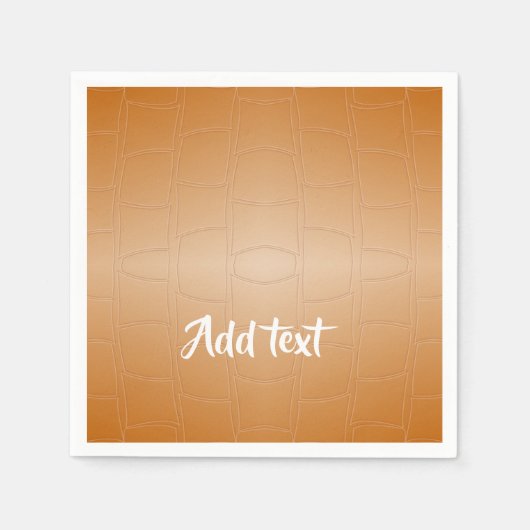 Monogramm braunes Leder texturiert Serviette (Vorderseite)