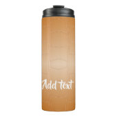 Monogramm braunes Leder texturiert Thermosbecher (Vorderseite)