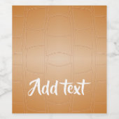 Monogramm braunes Leder texturiert Weinetikett (Einzelnes Label)