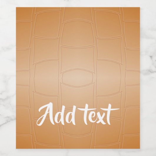 Monogramm braunes Leder texturiert Weinetikett (Einzelnes Label)