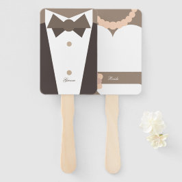 Monogramm. Braut Wedding Gown & Groom Tuxedo Fächer