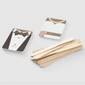 Monogramm. Braut Wedding Gown & Groom Tuxedo Fächer (Non-assembled)