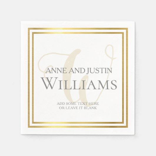 Monogramm Bräutigam-Namen geben den Namen weiß an Serviette (Vorderseite)