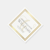 Monogramm Bräutigam-Namen geben den Namen weiß an Serviette (Ecke)