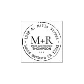 Monogramm, Bräutigam-Namen, Nachname mit Adresse Gummistempel (Prägung)