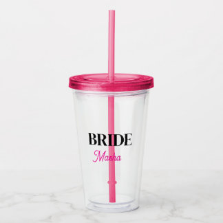 Monogramm Brautname Einfacher personalisierter Bec Acryltrinkbecher