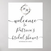 Monogramm Brautparty Begrüßungssignatur-Tafel Poster (Vorne)