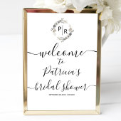 Monogramm Brautparty Begrüßungssignatur-Tafel Poster