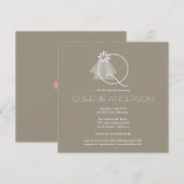 Monogramm-Brautparty der Bride Veil Daisy Blume Einladung (Vorne/Hinten)
