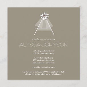 Monogramm-Brautparty der Bride Veil Daisy Blume Einladung