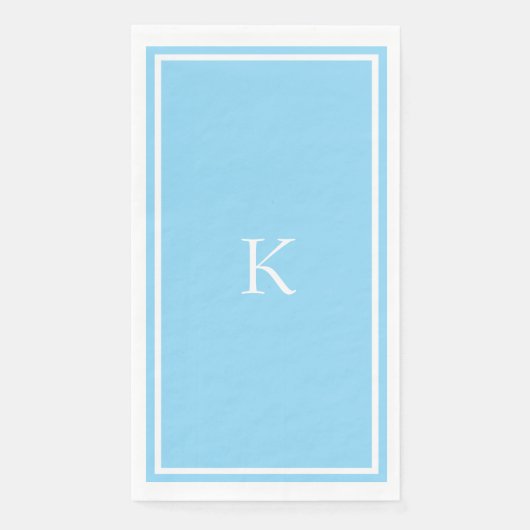 Monogramm Brautparty Hellblaue Anfangsbuchstabe Ho Serviette (Vorderseite)