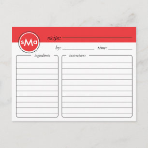 Monogramm-Brautparty-Rezeptkarte Postkarte