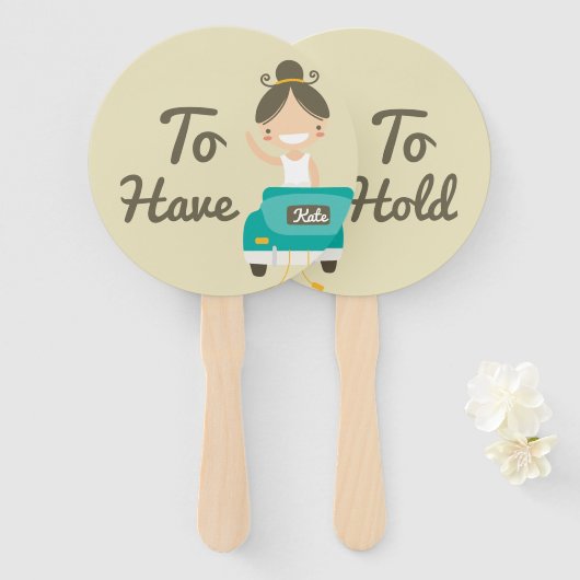 Monogramm. Bride And Groom. Zu haben und zu halten Fächer (Vorne und Hinten)